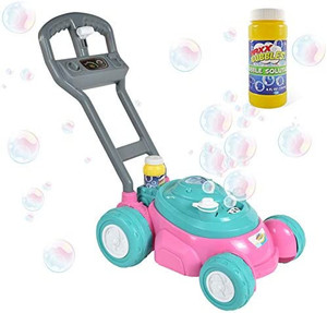 lot 43260 image: Sunny Days Entertainment Bubble-N-Go Toy Lawn Mower with Refill Solution  Pink Bubble Blowing Toy - Maxx Bubbles