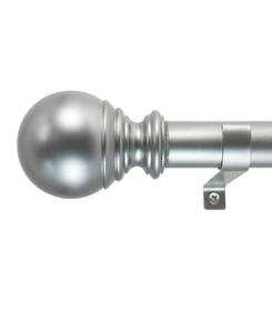 lot 43272 image: Decopolitan 1-Inch Ball Telescoping Curtain Rod Set, 18 to 36-Inch, Silver