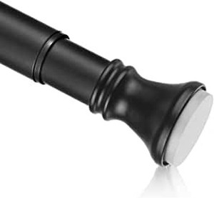 lot 43276 image: Amazer Spring Tension Shower Curtain Rod, 42-72 Inches Rust-Resistance Shower Curtain Rod Bathroom Rod, Black