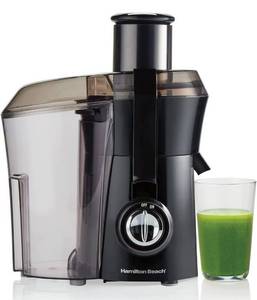 lot 33180 image: Hamilton Beach Juicer Machine, Big Mouth Large 3� Feed Chute for Whole Fruits and Vegetables, Easy to Clean, Centrifugal Extractor, BPA Free, 800W Motor, Black