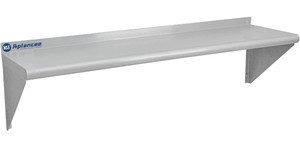 lot 33188 image: Aplancee Stainless Steel Shelf 12x48 Inches, Commercial Floating Wall Shelf wBacksplash for Restaurant, Kitchen and Home