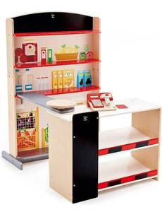 lot 33189 image: Hape Pop-Up Shop  Wooden Play Shop for Kids, Novelty Children�S Set with Accessories � Shelf, Scanner, Calculator  Card Reader for Ages 3