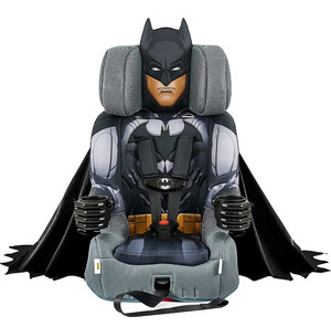lot 33201 image: KidsEmbrace 2-in-1 Harness Booster Car Seat, DC Comics Batman Caped Crusader, Black