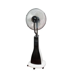lot 33211 image: XBrand Black White Intelligent Cool Mist Standing Fan Humidifier Oscillating Fan 16 Inches Tall
