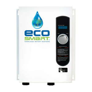 lot 13191 image: Retails $420 EcoSmart Electric Tankless Water Heater 18 kW