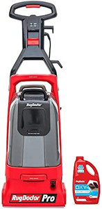 lot 13211 image: Rug Doctor Pro Deep Commercial Carpet Cleaning Machine, Large Red Commercial Grade Carpet Cleaner, CRI Platinum Rated, Includes 48 oz. of Oxy Cleaning Solution