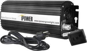 lot 13200 image: iPower GLBLST1000D Horticulture 1000 Watt Digital Dimmable Electronic Ballast for Hydroponics HPS MH Grow Light, 1000W