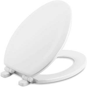lot 33198 image: Kohler K-20466 Stonewood Elongated Toilet Seat - White