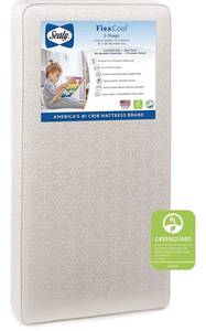 lot 69114 image: Sealy Baby Flex Cool 2-Stage Airy Dual Firmness Waterproof Standard Toddler & Baby Crib Mattress, 51.7�x 27.3