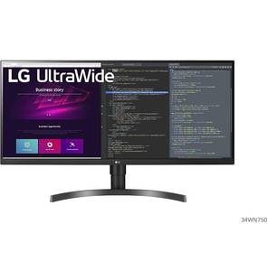 lot 69083 image: LG 34WN750-B Monitor 34 219 WQHD (3440 x 1440) IPS Display, AMD FreeSync, Dual Controller, OnScreen Control, 3-Side Borderless Design - Black