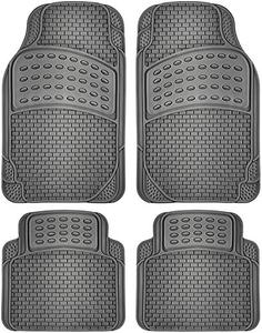 lot 69100 image: Universal Rubber Floor Mats All Season Custom Fit All Cars 4 Piece Grey