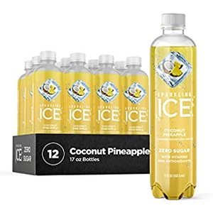 lot 134011 image: Sparkling Ice, Coconut Pineapple Sparkling Water, Zero Sugar Flavored Water, with Vitamins and Antioxidants, Low Calorie Beverage, 17 fl oz Bottles (Pack of 12) (B006FUL3XC)