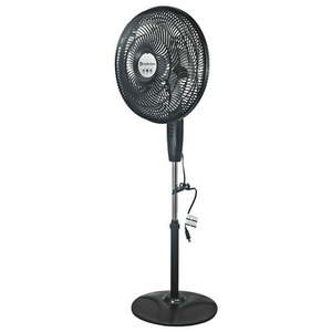 lot 43719 image: Comfort Zone 18 3-Speed Powr Curve Oscillating Pedestal Fan BlackSilver