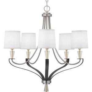 lot 16 image: Progress Lighting Blakely Collection Six-Light Island Chandelier Brushed Nickel