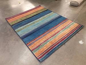 lot 22 image: 3.8ft x 5.5ft Striped Area Rug