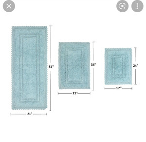 lot 50 image: Opulent Bathmat Absorbent Cotton Weave 3 Piece Set