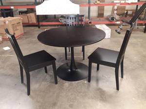 lot 66 image: Black Retro Dining Table with 3 Chairs