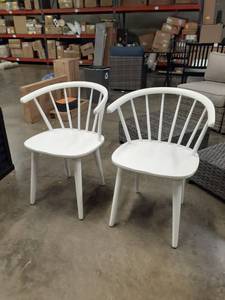 lot 74 image: PAIR of White Windsor Dining Chairs