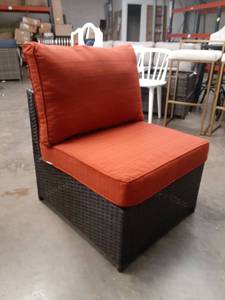lot 80 image: Outdoor Patio Chair with Orange Cushions