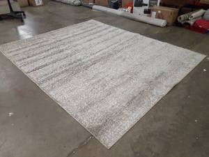 lot 95 image: Mohawk Home Laguna Coronado Grey by Under the Canopy Transitional Striped Under the Canopy Woven Area Rug, 8x10, Grey