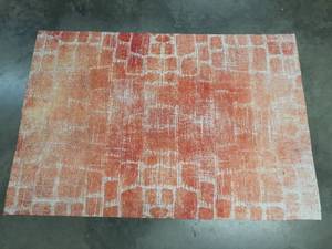 lot 107 image: Modern Design 4ft x 6ft Orange and Red and White Area Rug