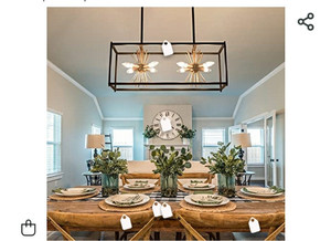 lot 135 image: Twink 8 Light Modern Black Gold Chandelier