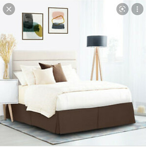 lot 174 image: Nip Ultimate Luxury Hotel Collection Tailored Chocolate Brown Full Size Bedskirt
