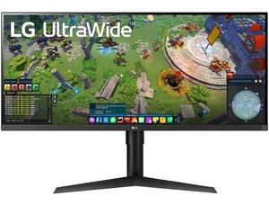 lot 30910 image: $$ LG 34WP65G-B UltraWide Monitor 34 219 FHD (2560 x 1080) IPS Display, VESA DisplayHDR 400, AMD FreeSync, Height and tilt Adjustable Stand - Black Retail $396