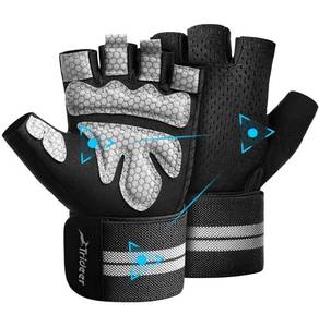 lot 30912 image: TriDeer Workout Weight Lifting GlovesPurple Size Small for Women Men with Wrist Straps, Breathable Fingerless Gym Exercise Gloves with Grip, Full Palm Protection, for Weight Training, Pull Up, Gym Fitness, Home Work Out - Lot of 2