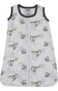 lot 30917 image: Bacati - Muslin Happy Monkeys Sleeping Bag (Wearable Blankets) (Newborn, Gray) Lot of 3