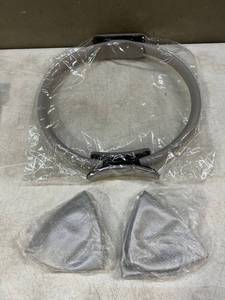 lot 30928 image: Pilates Ring with 9 Inch Exercise Pilates Ball 2 Pack, Inflatable Straw Included, Fitness Magic Circle for Toning Thighs, Abs and Leg, Improves Balance