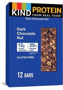 lot 30932 image: KIND Protein Bars, Double Dark Chocolate Nut, Gluten Free, 12g Protein,1.76 Ounce (12 -Count) Lot of 2