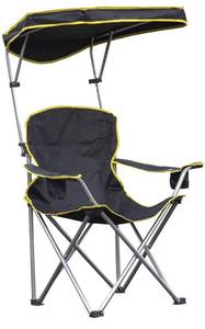 lot 30937 image: Quik Shade Heavy Duty Max Shade Extra Wide Folding Camp Chair with Tilt UV Sun Protection Canopy
