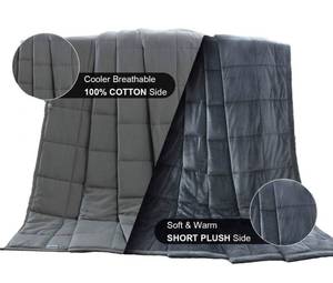 lot 30945 image: Haowaner Reversible Weighted Blanket Cool Cotton TopSoft Minky Bottom, Plush Weighted Blankets,Premium Cozy Fleece Weight Comforter with Fuzzy,TwinFull size(36x48) for Kids,Childs,Toddler,Grey
