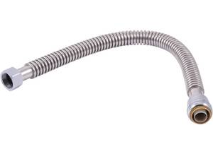 lot 30952 image: SharkBite 1 Inch x 1 Inch FIP x 24 Inch Stainless Steel Corrugated Flexible Water Heater Connector, Push to Connect Brass Plumbing Fitting, PEX Pipe, Copper, CPVC, PE-RT, HDPE, SS3094FLEX24LF