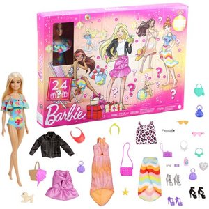 lot 37346 image: Barbie Advent Calendar with Barbie Doll 24 Surprises Day-to-Night Clothing & Accessories Kids 3 to 7 Years Old