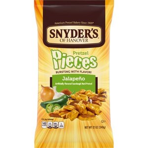 lot 37366 image: SNYDERS OF HANOVER, SOURDOUGH HARD PRETZEL PIECES, JALAPENO, JALAPENO, 9 Bags