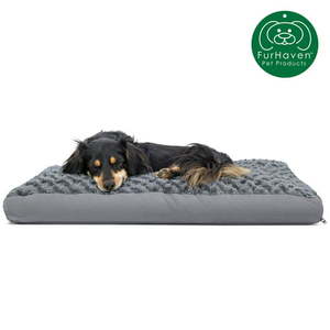 lot 37367 image: FurHaven Pet Products Deluxe Plush Pillow Pet Bed for Dogs and Cats Gray Medium