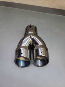 lot 37373 image: Dual Exhaust Tips Automotive Replacement Exhaust Muffler Tip ID 2.36 Inlet 3 Outlet Stainless Steel Exhaust Tip Universal Fit for 1.5-2.25 Exhaust pipe