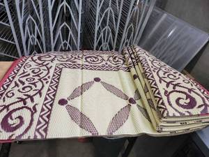 lot 37374 image: 9-feet by 12-feet Reversible Mat, Plastic Straw Rug, Large Floor Mat for Outdoors, RV, Patio, Backyard, Picnic, Beach, Camping (BrownBeige)