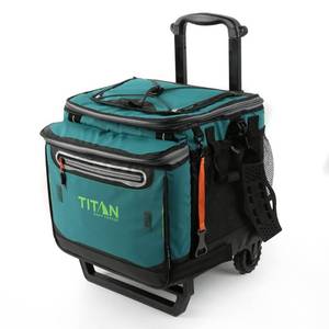 lot 37376 image: Arctic Zone Titan Deep Freeze 40qt Rolling Cooler - Green