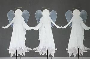 lot 38613 image: Set of 3 LED Angels, Approximately 2 Ft Tall