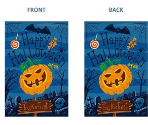 lot 38620 image: Halloween Fall Garden Double Sided Vertical Flags 12x18&nbsp- Lot of 4