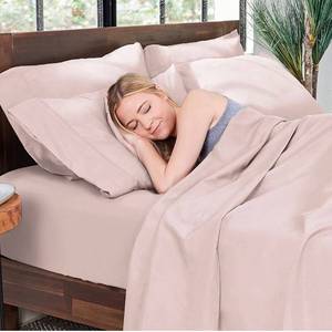 lot 32580 image: Hotel Sheets Direct 100% Bamboo Sheets - Full Size Sheet and Pillowcase Set - Cooling, 4-Piece Bedding Sets - Rose Pink