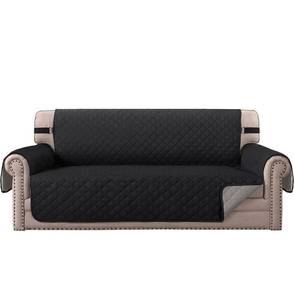 lot 32582 image: Sofa Protector for DogsCatsPets Sofa Slipcover Quilted Furniture Protector with Non Slip Elastic Strap Water Resistant Sofa Covers Couch Covers Seat Width 66 (Sofa, BlackGrey)