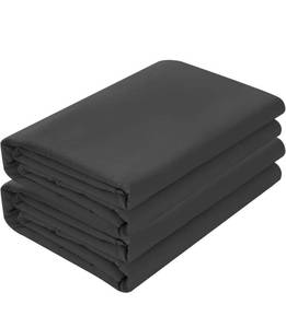 lot 32585 image: Basic Choice 2-Pack Flat Sheets, Breathable Series Bed Top Sheet, Wrinkle, Fade Resistant, Standard 100 by Oeko-Tex - King  Cal-King, Black