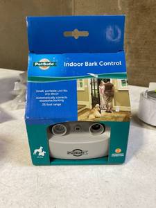 lot 32590 image: PetSafe Indoor Ultrasonic Dog Bark Control - No Collar Needed - Up to 25 ft Range - Anti-Bark Pet Training System - Automatic with Manual Trainer Button (B00068R98C)