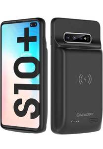 lot 32592 image: NEWDERY Upgraded Galaxy S10 Plus Battery Case Qi Wireless Charging Compatible, 10000mAh Rechargeable Extended Charger Case Compatible Samsung Galaxy S10 Plus (Black)