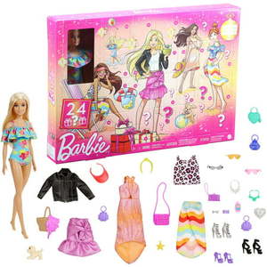 lot 32595 image: Barbie Advent Calendar with Barbie Doll 24 Surprises Day-to-Night Clothing & Accessories Kids 3 to 7 Years Old