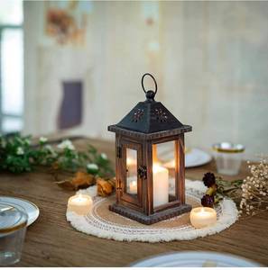 lot 32603 image: Romadedi Wooden Candle Lantern Farmhouse Decorative - Vintage Wood Lantern